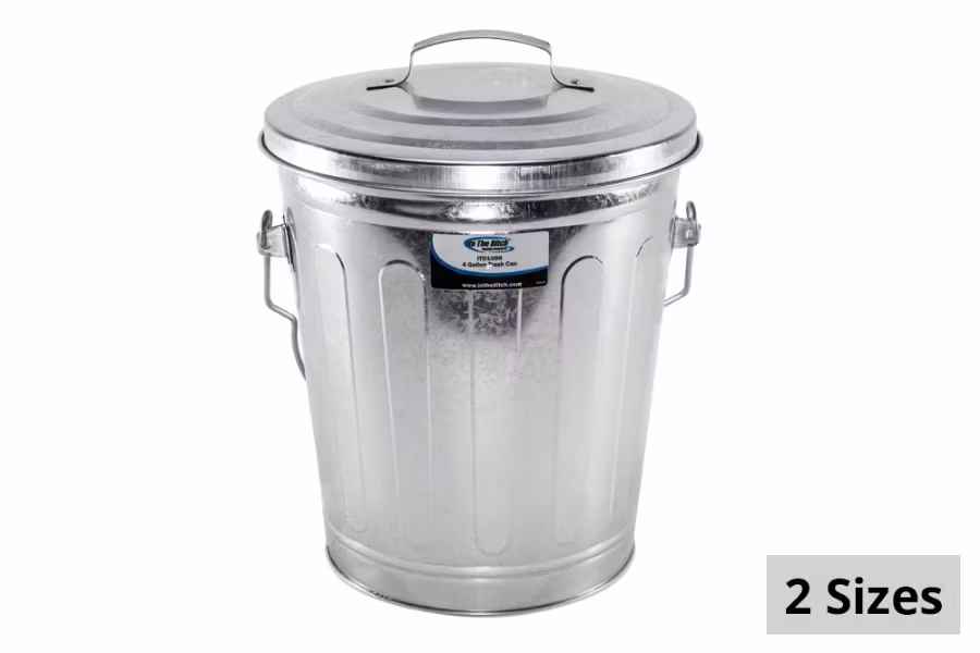 Picture of In The Ditch Galvanized Steel Trash Can with Lid